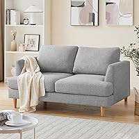 Vista 8 de Sofá biplaza de 56 pulgadas, sofás pequeños para espacios pequeños, sofás de sofá biplaza de mediados de siglo para sala de estar, sofá tapizado