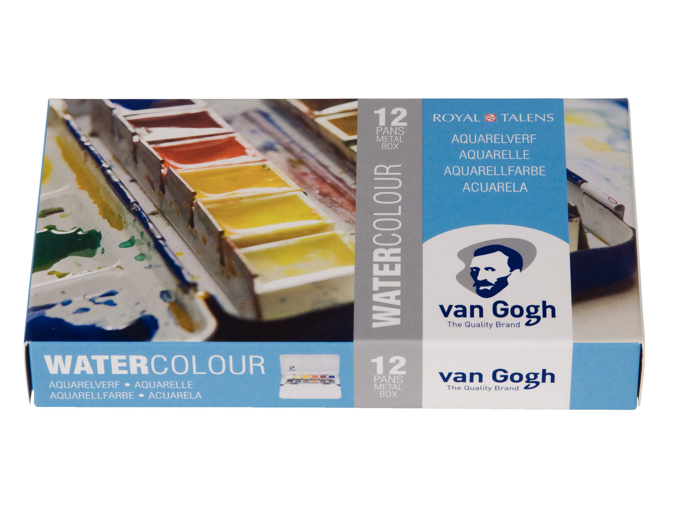 Set de Peinture Aquarelle Van Gogh en Boîte Métallique - 12 Demi Godets