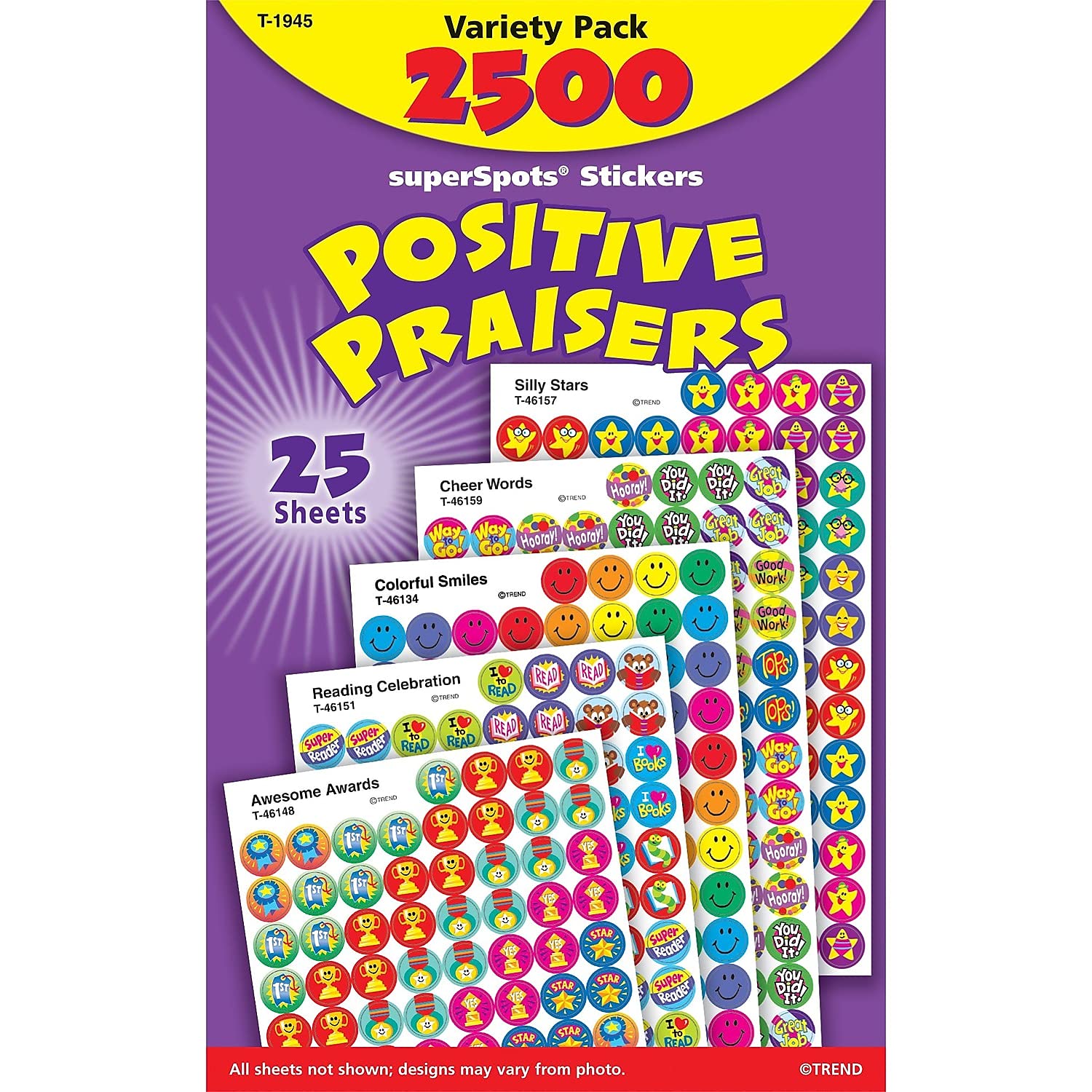 TREND ENTERPRISES: Positive Praisers, superSpots Stickers, Great on Homework, Incentives, Crafts, and as Collectibles, 68 Different Designs, 25 Sheets Included, For Ages 3 and Up - Image 2