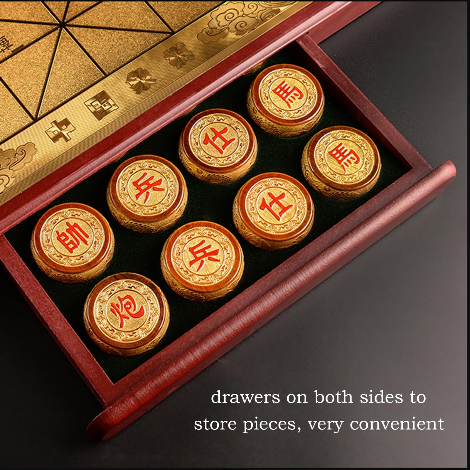 Set di Scacchi Cinesi da Tavolo strategico per 2 Giocatori con Scacchiera Pieghevole e Pezzi Phobe, Set di Giochi da Viaggio Classici Xiangqi (5 cm/1,9 Pollici)