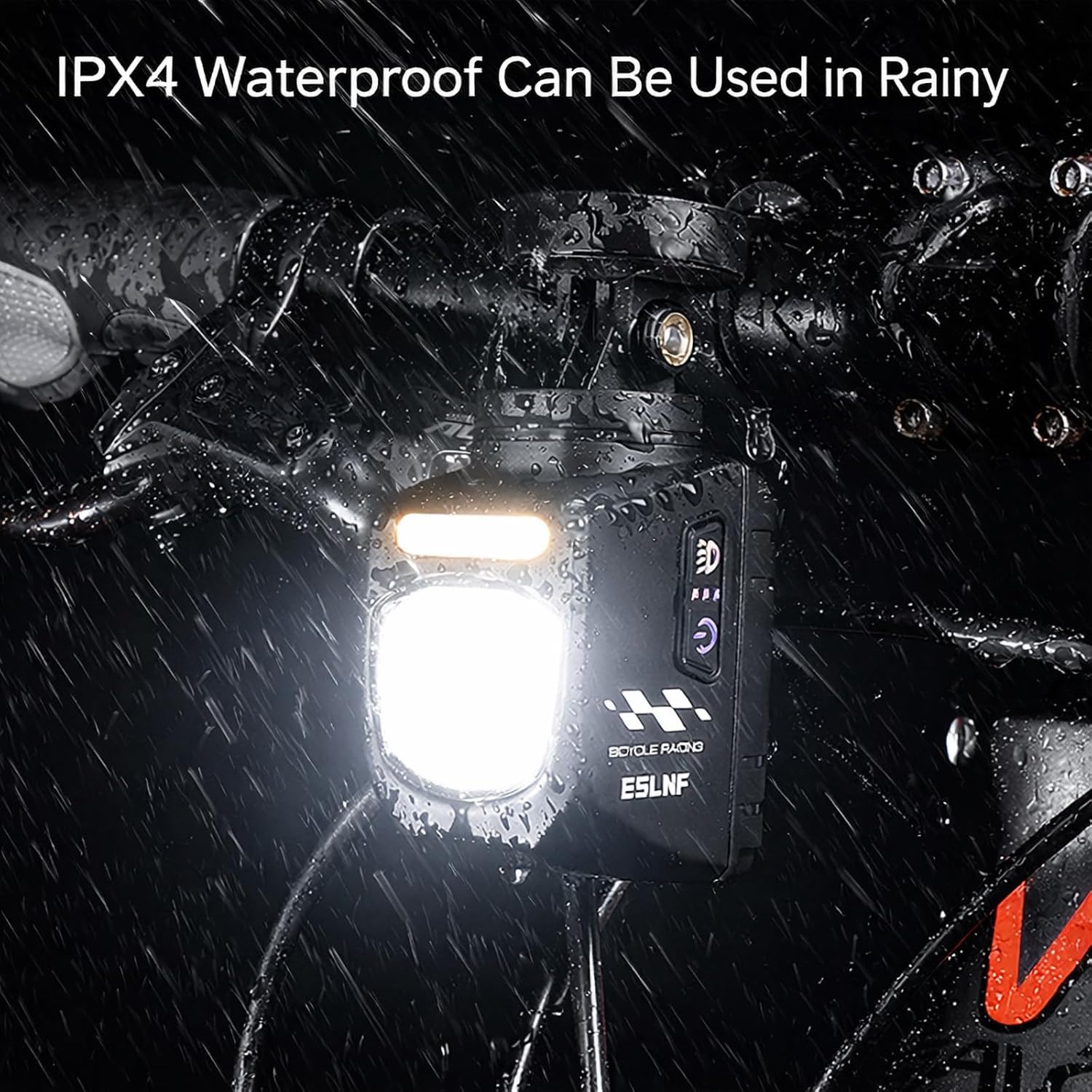 Underneath Mounted Bike Light for Night Riding, 1200LM Road Bike Front Light with Remote, USB C Rechargeable Bicycle Headlight, Compatible with Garmin Mount