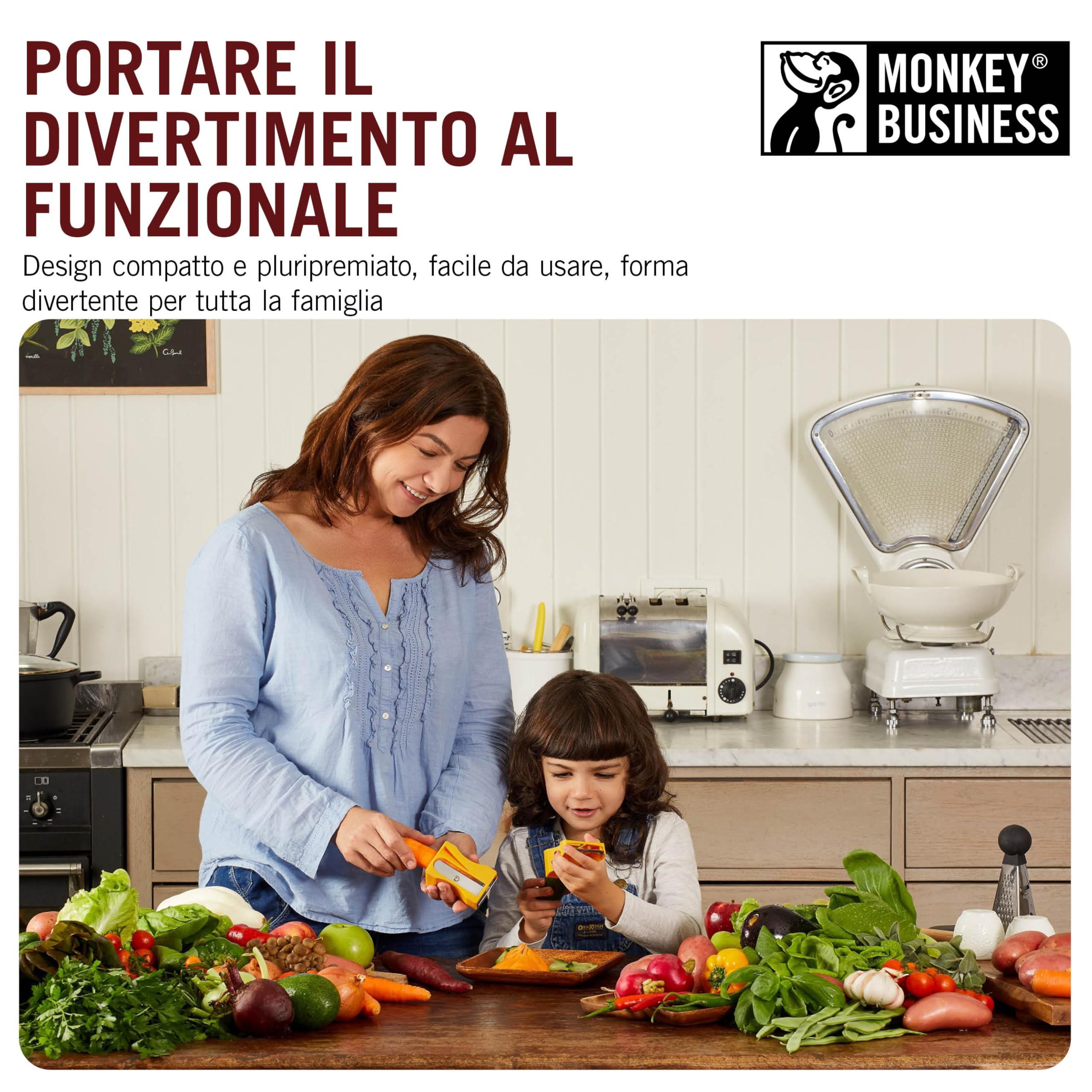 Monkey Business Pelapatate e Lama Julienne, Verde e Turchese