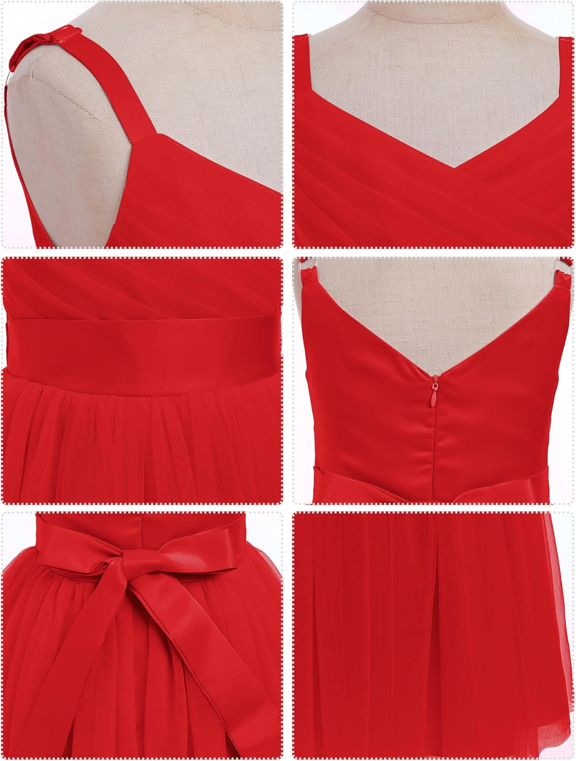 IBTOM CASTLE Flower Girls Dress Spaghetti Strap Long A Line Formal Wedding Pageant Princess Birthday Party Dance Gown - Image 6