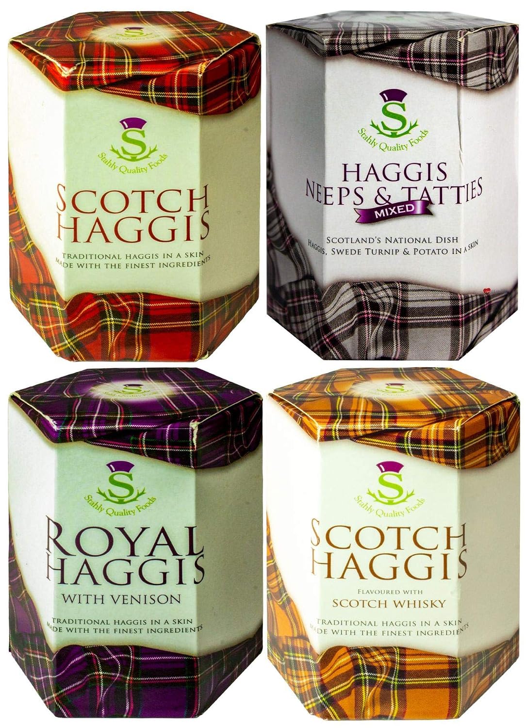 Amazon.com: Scottish Haggis Pack of 4: Traditional, with Venison, Neeps ...