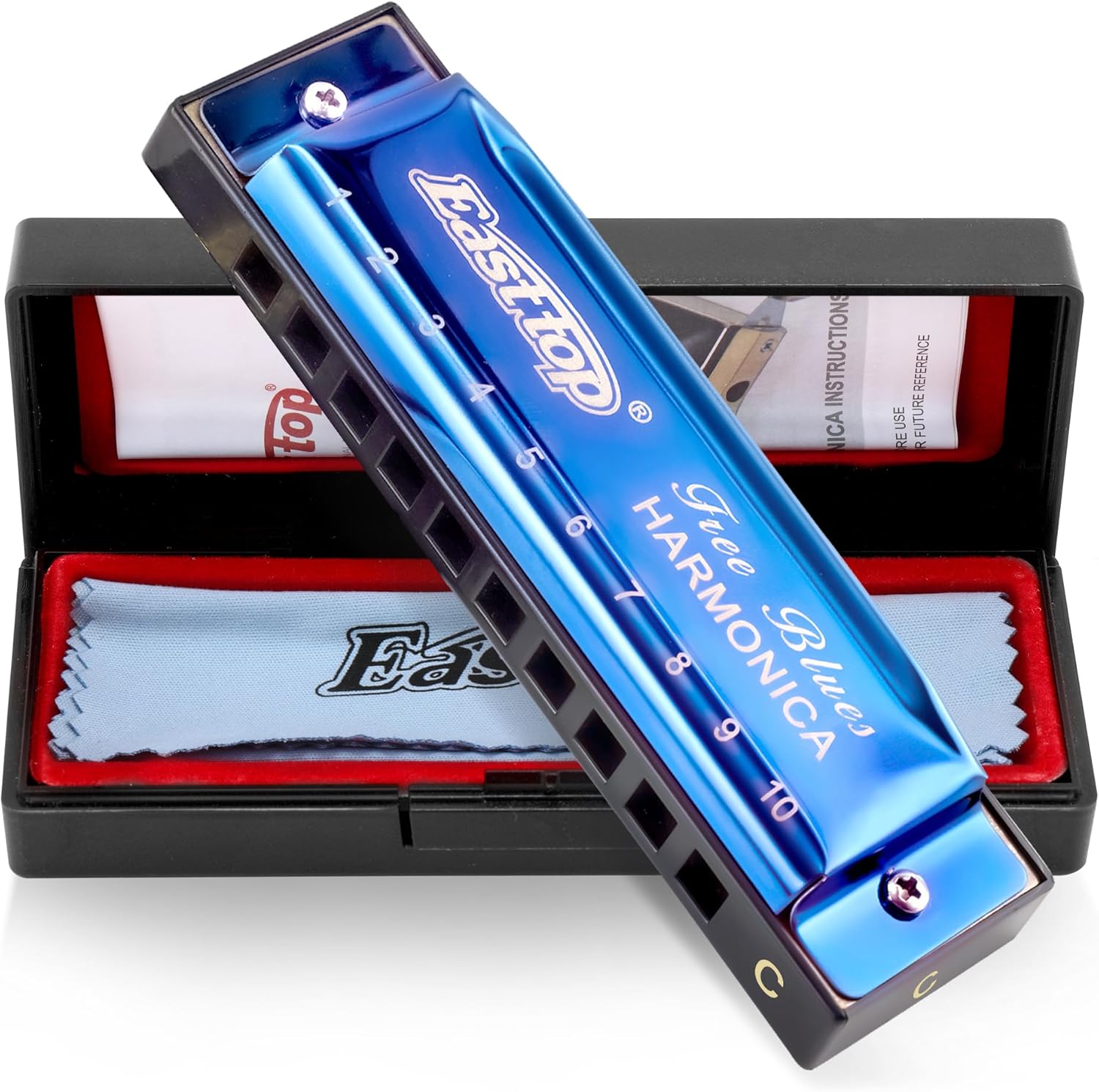 East top Blues Harmonica Key of C 10 Holes 20 Tones Blues