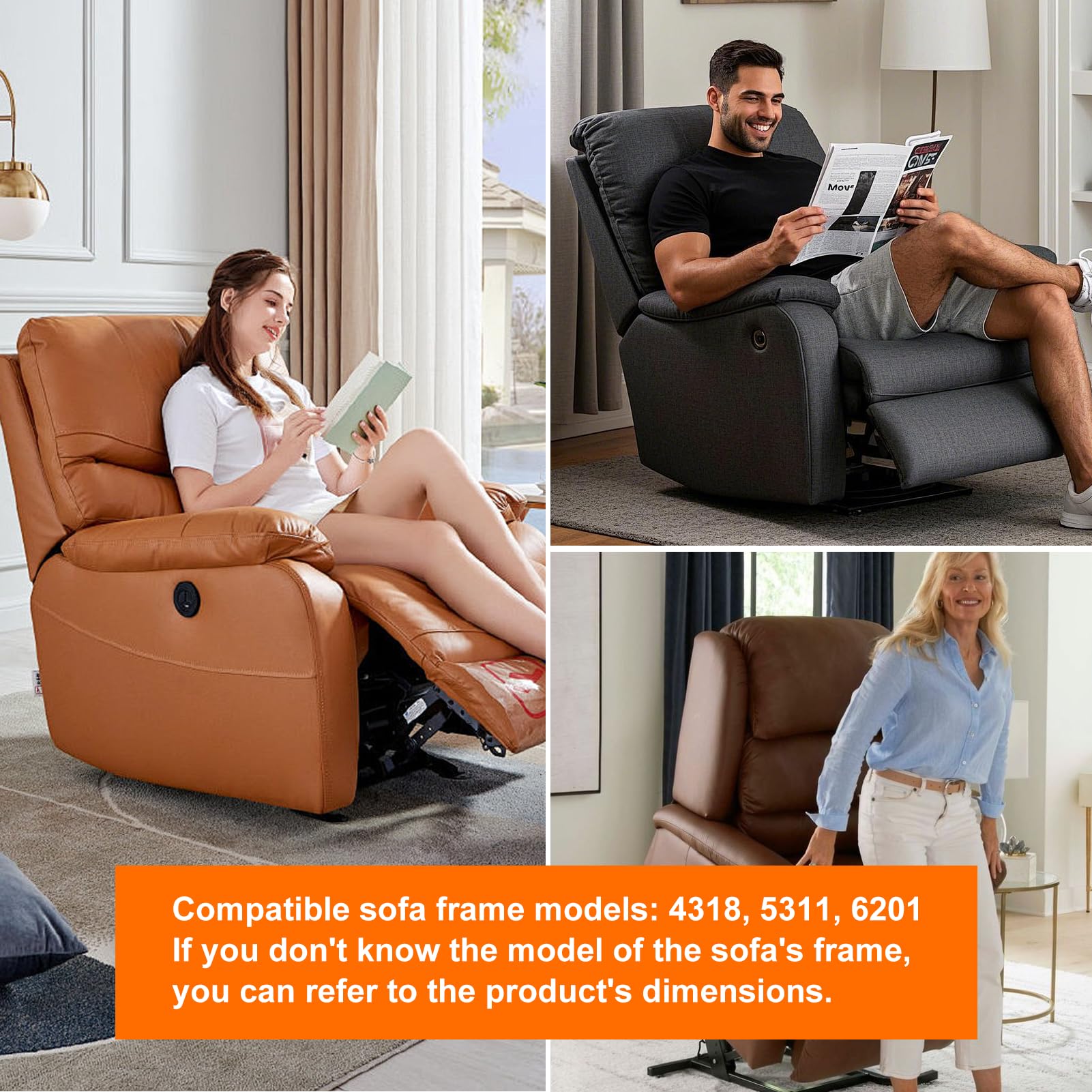 Motor De Sillón Reclinable Eléctrico Motor De Silla Reclinable Actuador De Sofá Eléctrico Piezas De Sillón Reclinable Eléctrico Bajo Ruido Funcionamiento para Modelo de Soporte 4318 5311