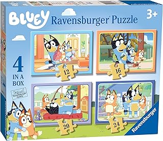 Ravensburger Bluey 4 in Box Jigsaw Puzzles for Kids Age 3 Years Up - 12, 16, 20 & 24 Pieces
