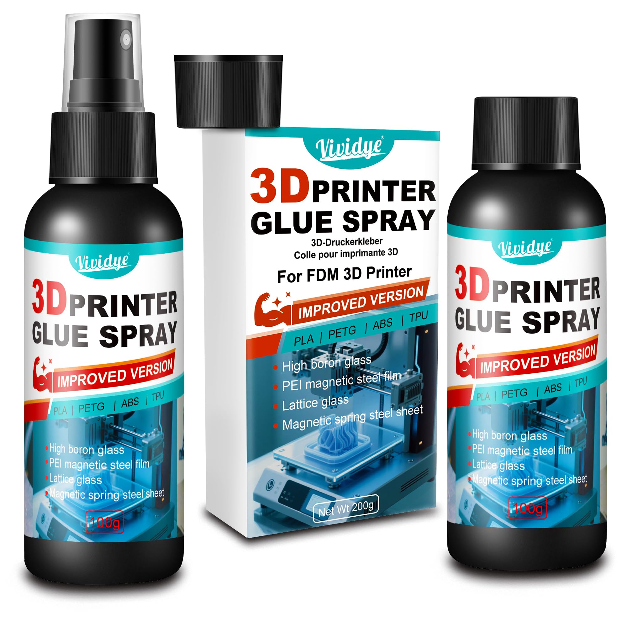 3D Printing Super Glue - 3D Printer Adhesive Extra Strong, Effectively Reduces Deformation in PLA, ABS, PETG and TPU Filaments on the Building Plate, 3D Printing Accessories (VF166uk)-image-47