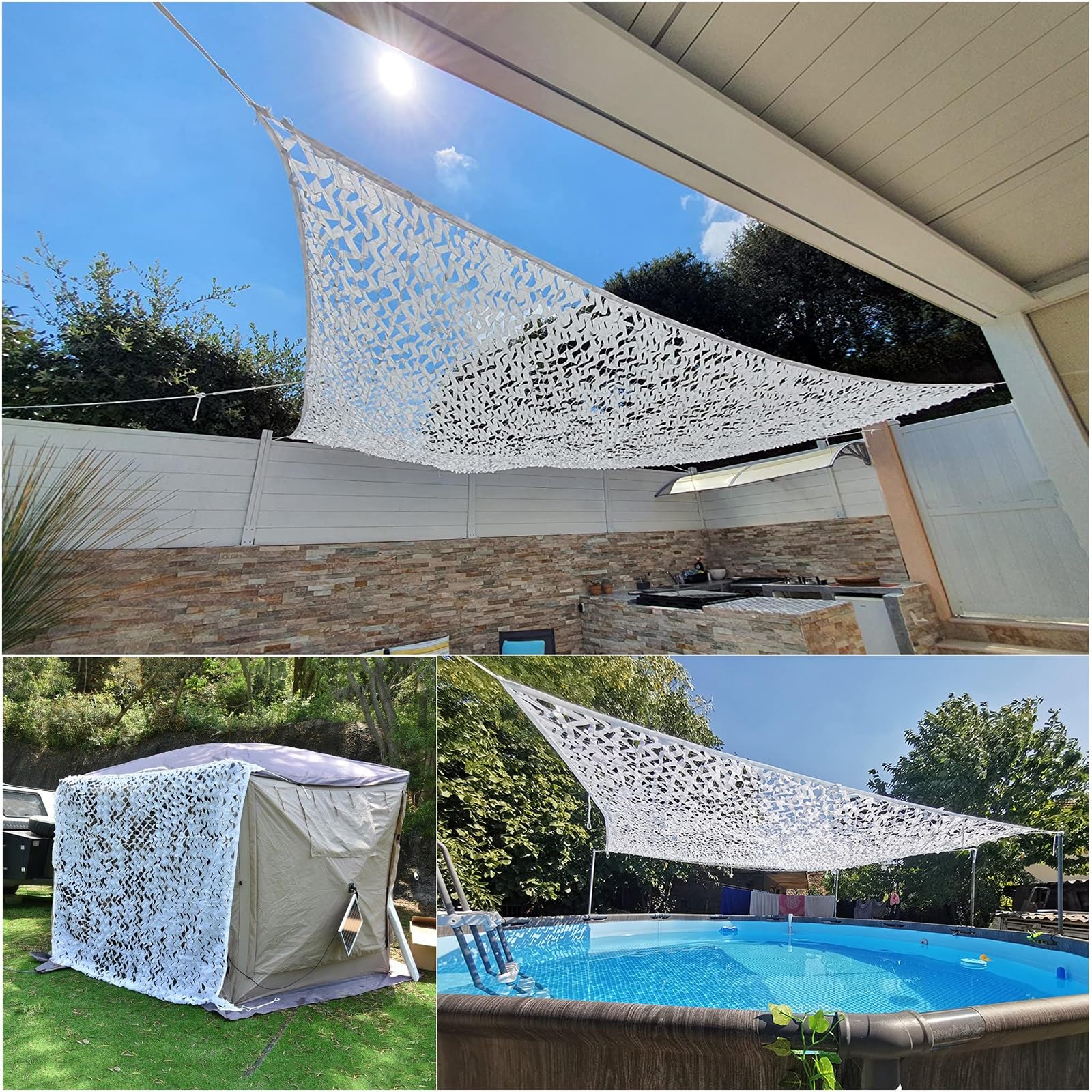 Red De Camuflaje Protección Solar para Decoración De Jardines, Malla De Camuflaje para Acampar Al Aire Libre, Camouflage Net De Caza para Observación De Aves(6.0x7.0m)
