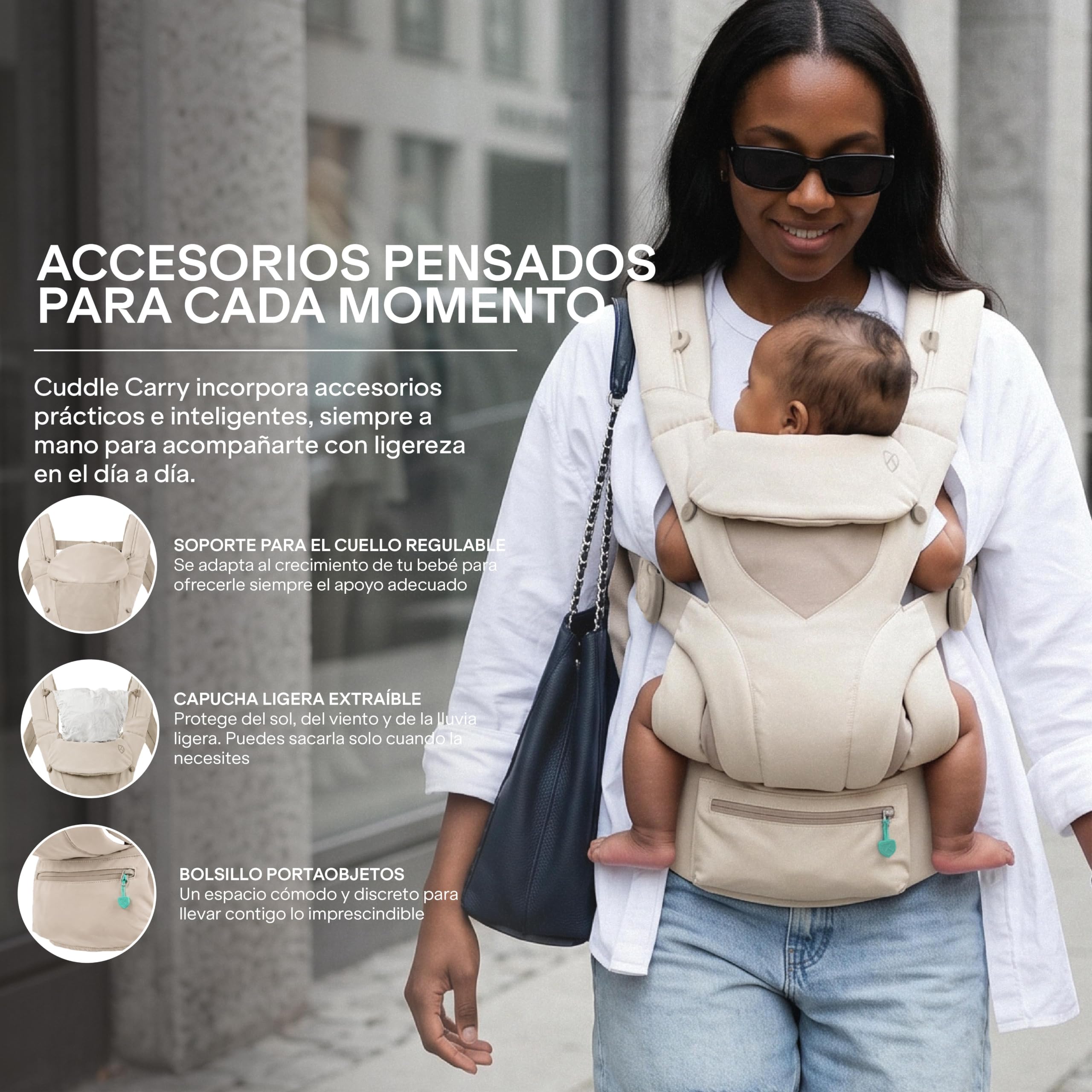 Koala Babycare Mochila Bebe Ergonómica 0-36 Meses (3,2-20,4 kg) - Mochila Portabebes Evolutiva con Asiento Ajustable Patentado en 3 Posiciones - Soporte Cervical, Frontal, Cara al Mundo y Espalda
