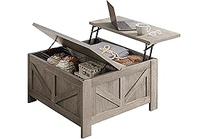 Square Coffee Table with Hidden Blanket Storage