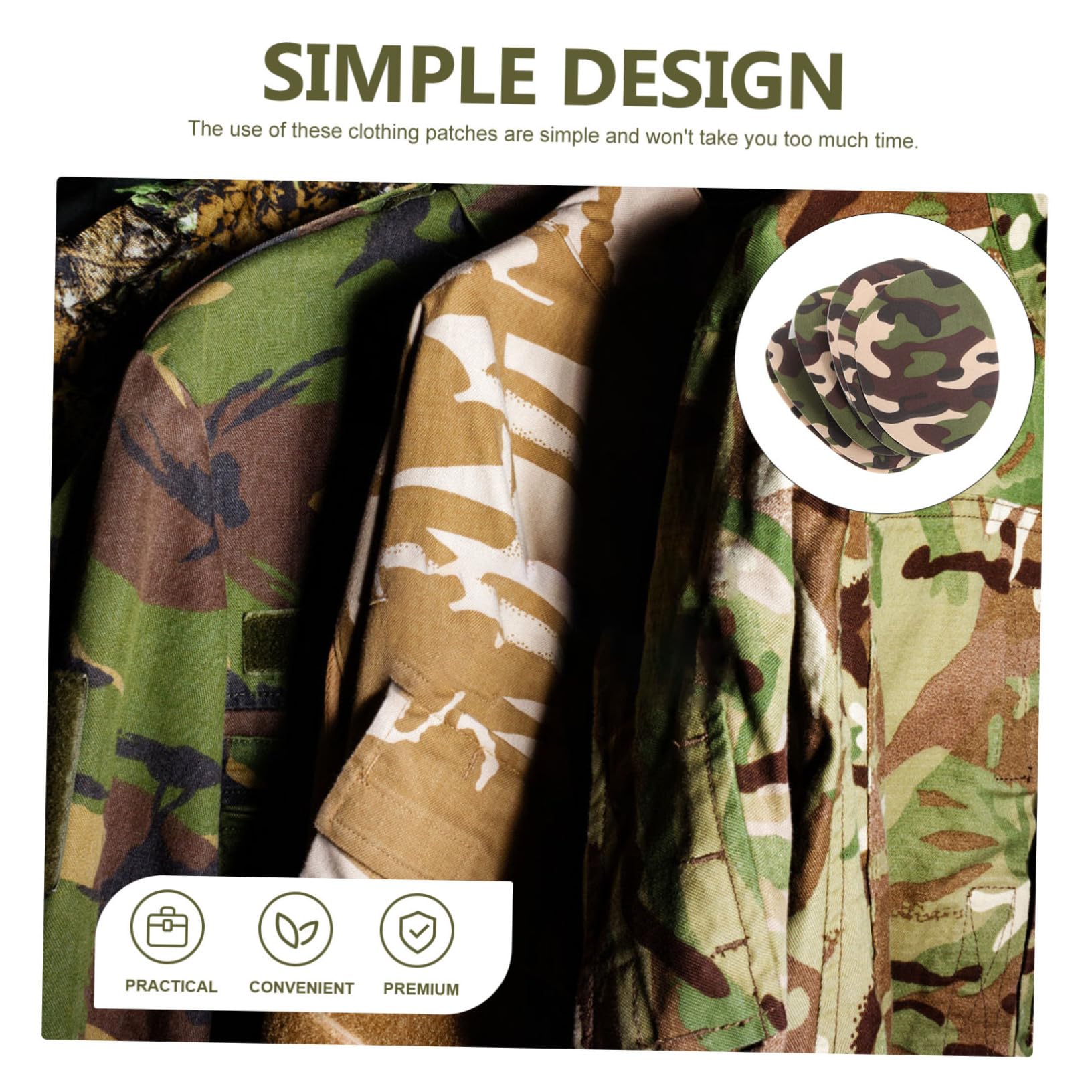 Angoily 5 Set Toppe Termoadesive Camouflage Per Riparazioni Abbigliamento Patch Multi Per Jeans Borse E Accessori Decorativi 10 Pezzi*5