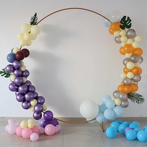 SKOLOO Marco de arco de globos circulares, soporte de arco redondo grande de 7 pies para cumpleaños, fiesta, boda, graduación, fiesta, despedida de