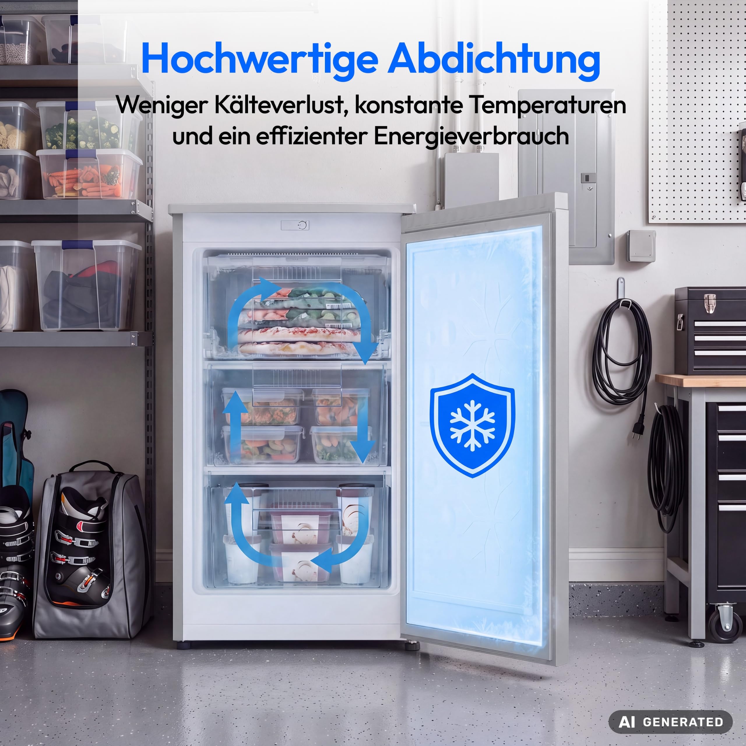 MEDION Gefrierschrank 85 Liter, 3 Türfächer - MD370018 - silber
