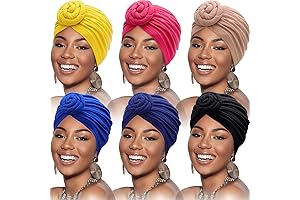 Versatile 6-Piece Women's African Knotted Turban Bonnets