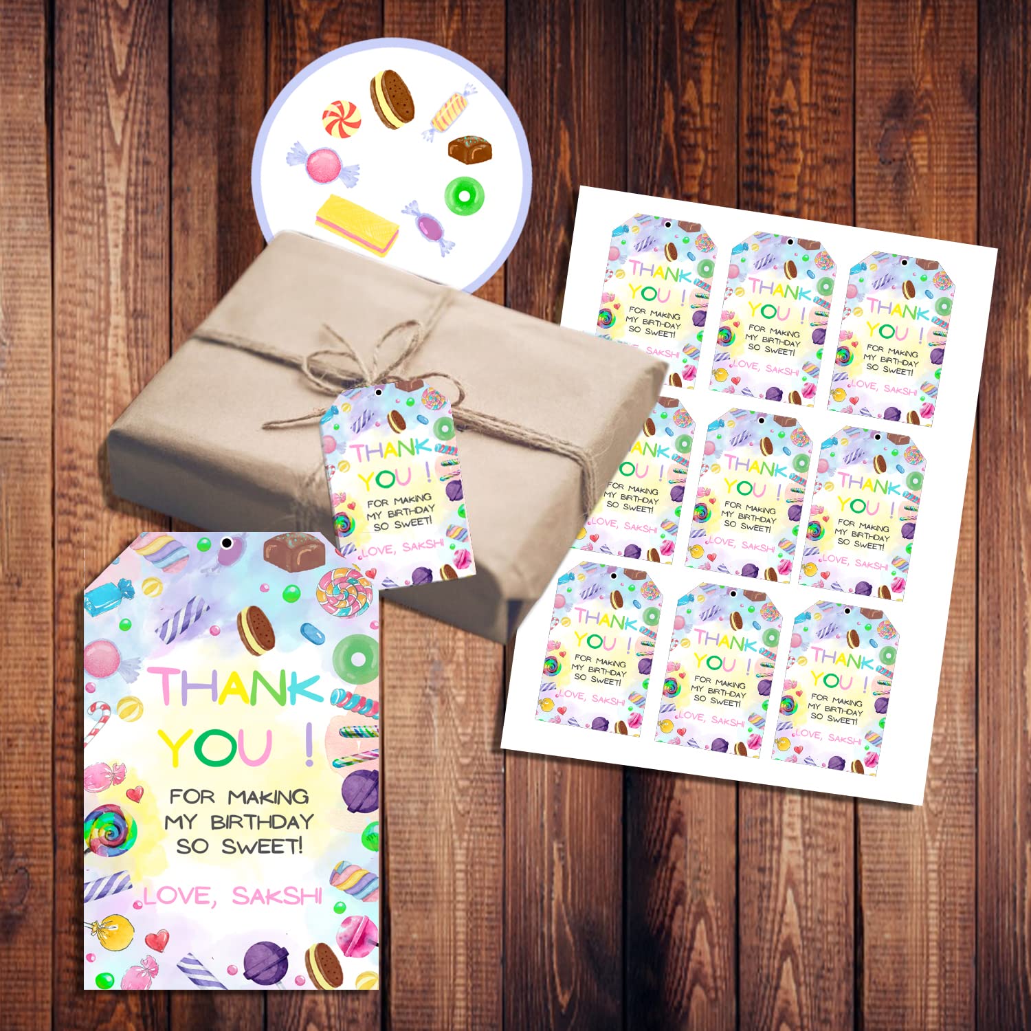 Prakruthi Pulp Art Personalized Candyland Theme Thank You For Coming Paper Gift Tags With String For Sweet Candy Themed Kids Birthday Wedding Baby Shower Party Supplies Decoration, Pack Of 50,Multi (B0BXSYB93C) Amazon Price History, Amazon Price Tracker