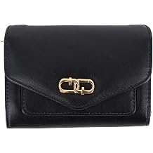 Mundi Women's Soft Lamb Premium Faux Leahter Indexer Organizer Wallet, Black