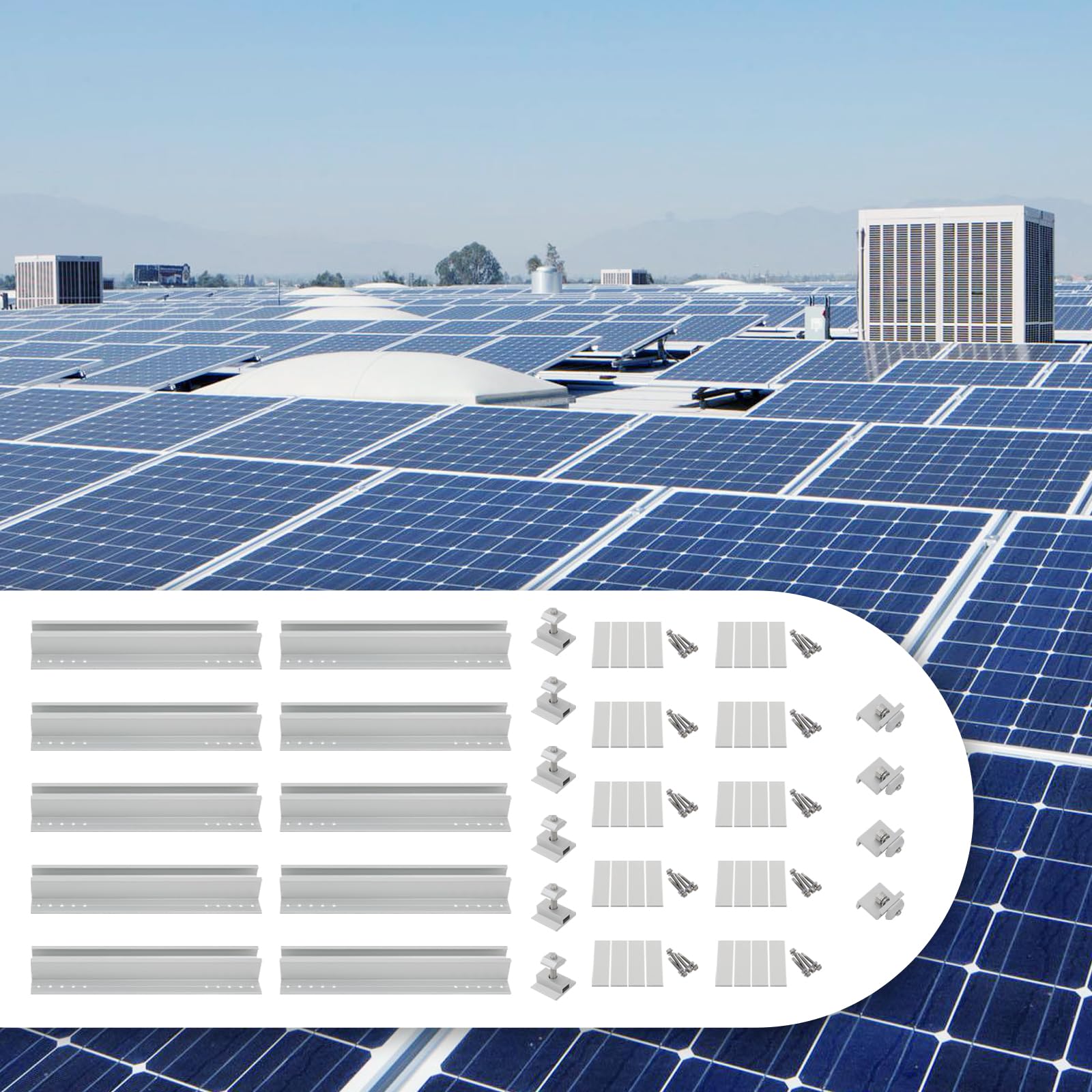 Zestaw montażowy do modułu solarnego do elektrowni balkonowych, zestaw montażowy do paneli słonecznych 300 mm, szyna solarna PV, wspornik modułu solarnego, bardzo stabilny i odporny na warunki