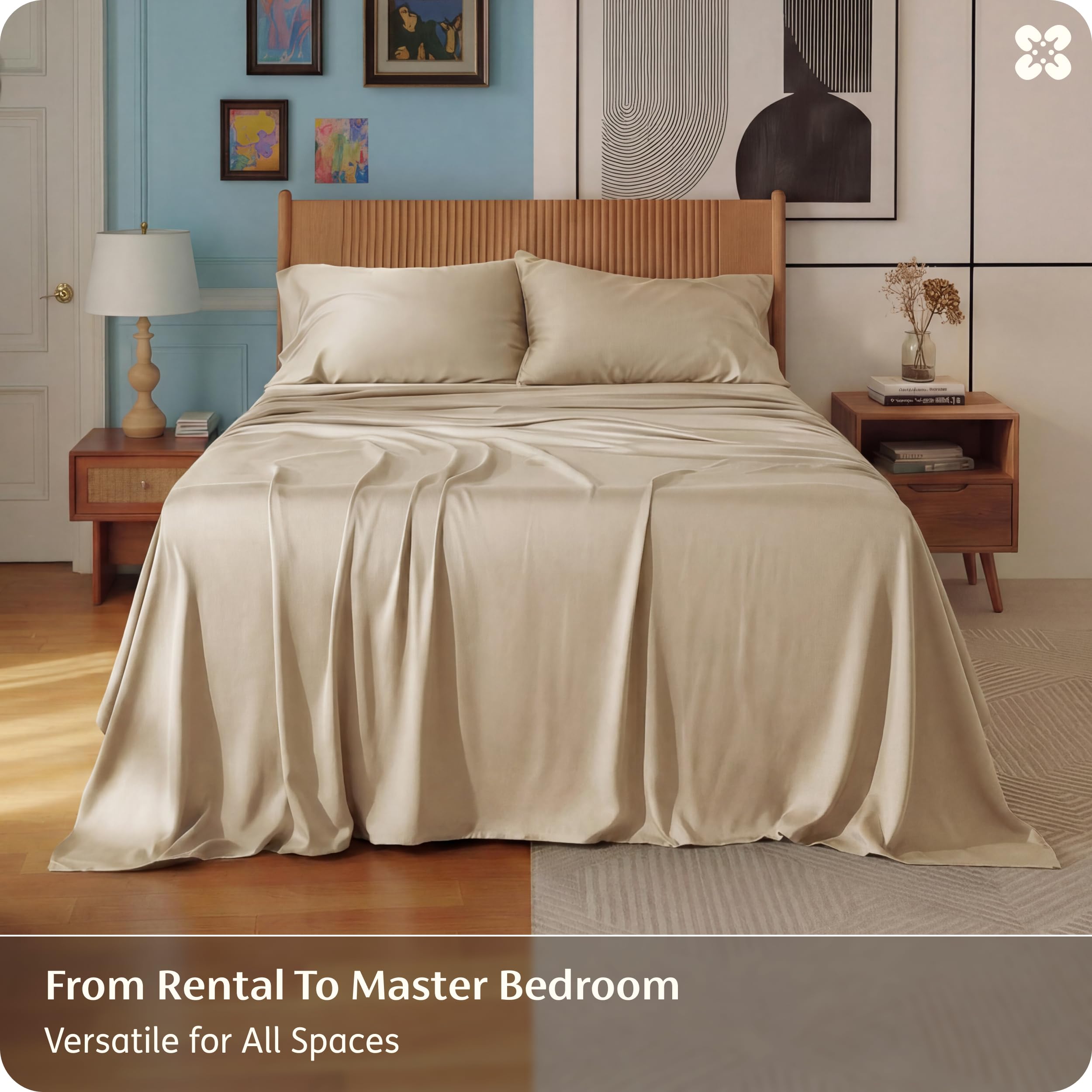 Amazon.com: Bedsure King Size Sheet Set, Cooling Sheets, Rayon