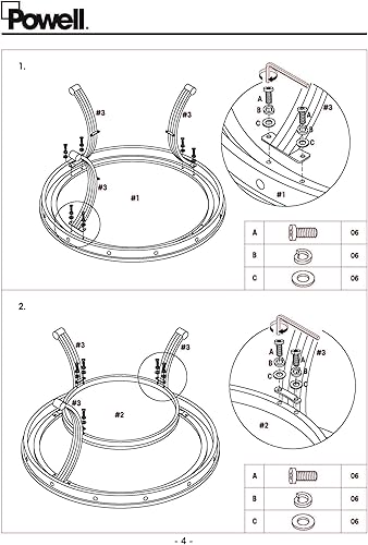 Miniatura 10 de Powell Muebles Franklin - Mesa de cóctel, pequeña, multicolor, marrón/negro