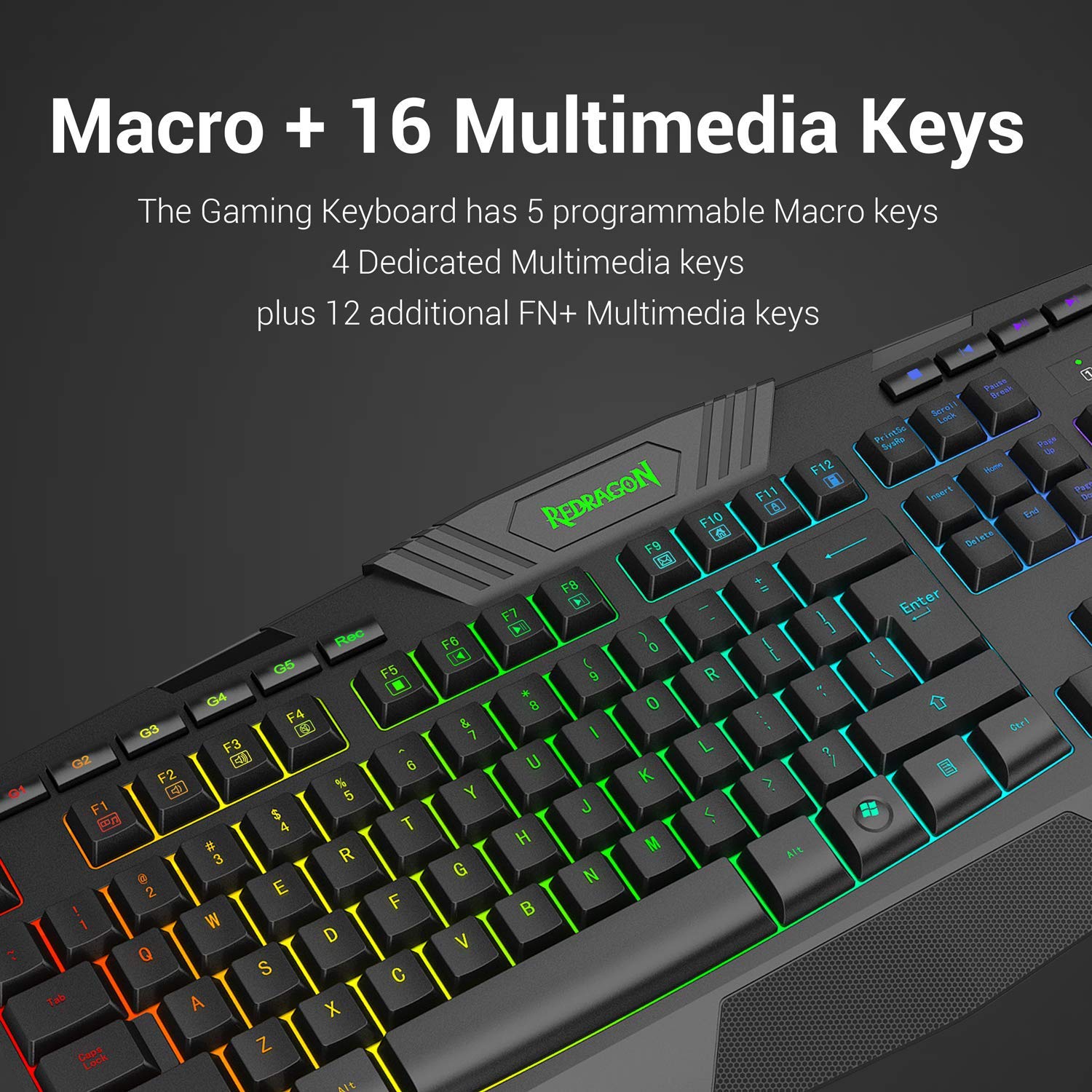 Redragon S101BB PC Gaming Keyboard Mouse Combo RGB LED Backlit Wired