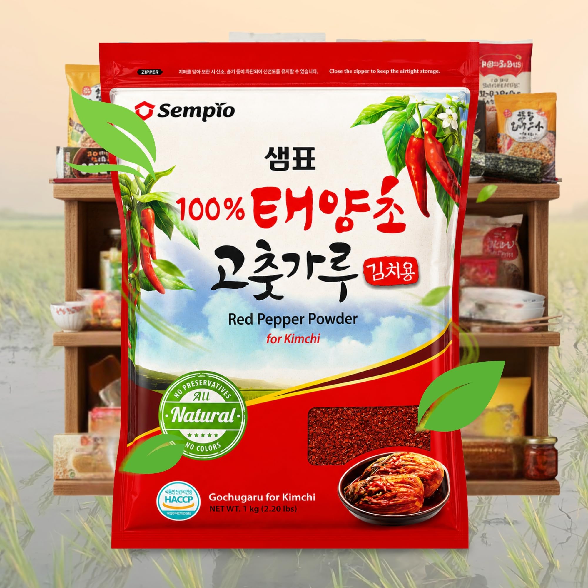 Sempio Gochugaru Polvo de chile coreano picante 1 kg