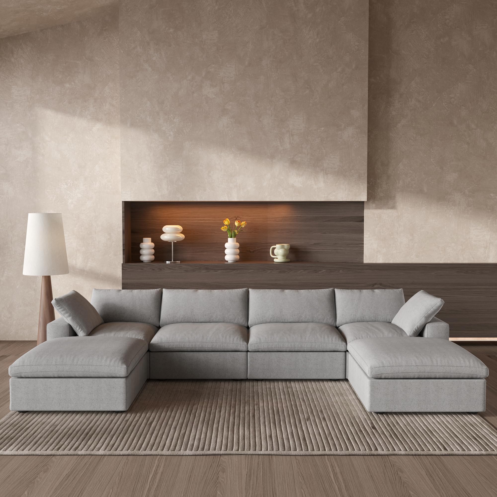Amazon.com: 160.6'' Cloud Couch Modular Sectional Sofa with Thick
