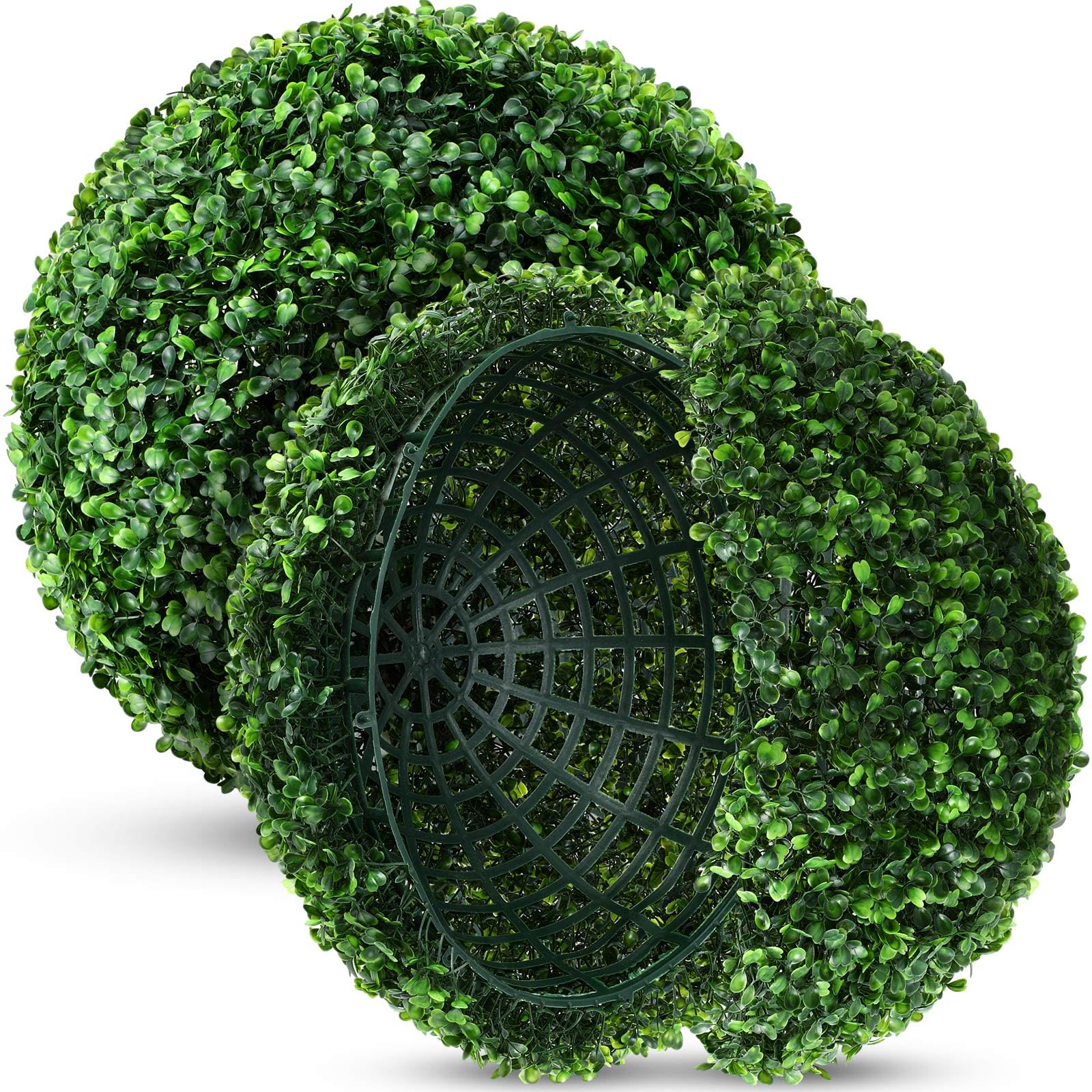 Photo 1 of Hotop 2 Pcs 14 Inch Artificial Plant Topiary Ball 4 Layers Garden Spheres Boxwood Balls Artificial Topiaries Spheres Decorative Plants for Backyard, Balcony, Garden, Indoor Outdoor Decor(Green)