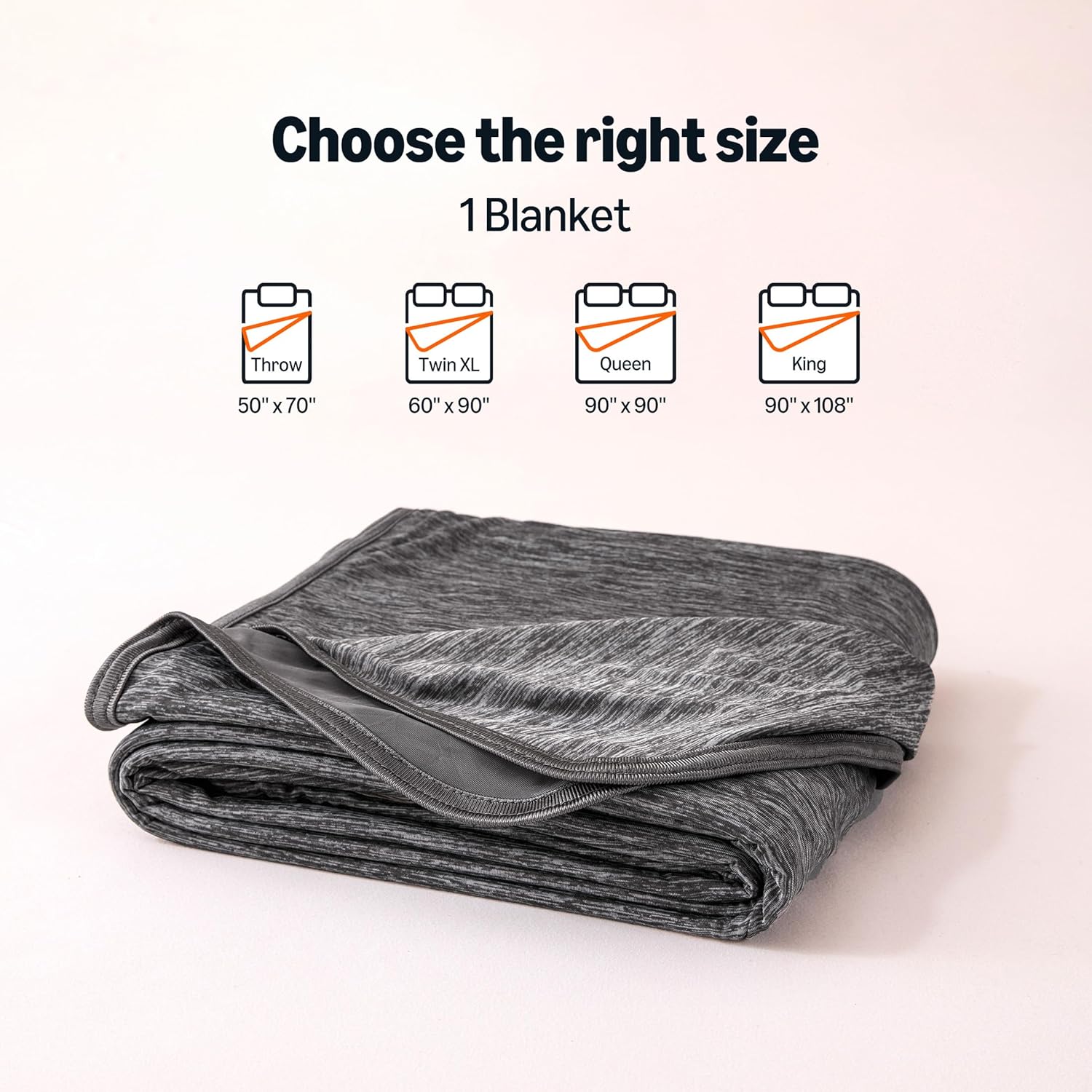 Amazon Basics Cooling Blanket for Hot Sleepers, Reversible Lightweight Thin Throw Blanket for Bed, Couch and Sofa, Queen (90" x 90"), Dark Gray