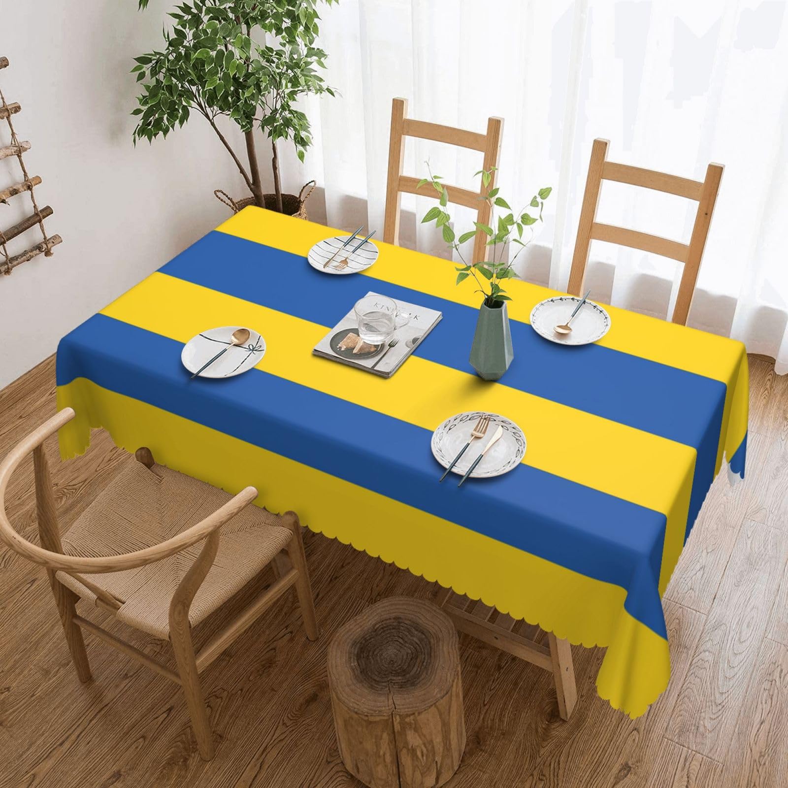 Nappe rectangulaire drapeau Ukraine lavable pour événements et repas