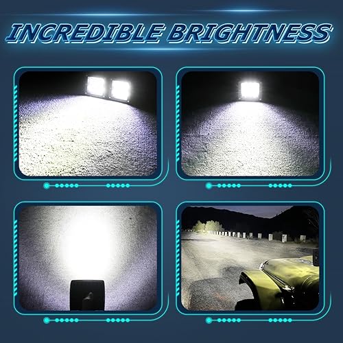 Miniatura 5 de Niwaker - Luces LED en forma de cubo, 120 W, 2 unidades, luces de conducción todoterreno de 3 pulgadas, luces de zanja, luces de trabajo