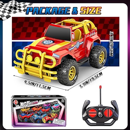 Miniatura 3 de Hymaz Coche de control remoto para niños 4-7, 8-12, 2.4Ghz escala 1:20, auto a control remoto, camión todoterreno con faro, para interiores y