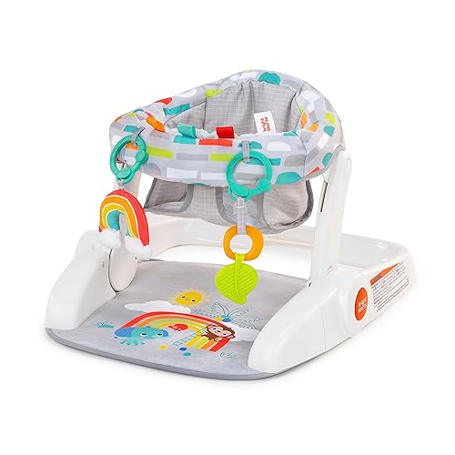 Bright Starts Learn-to-Sit - Asiento de piso para bebé de 2 posiciones con juguetes, unisex, 4-12 meses, paraíso juguetón
