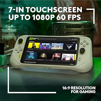 Logitech G Cloud Gaming Handheld, Portable Gaming Console with Long-Battery Life, 1080P 7-Inch Touchscreen, Lightweight Design, Xbox Cloud Gaming, NVIDIA GeForce NOW, Google Play