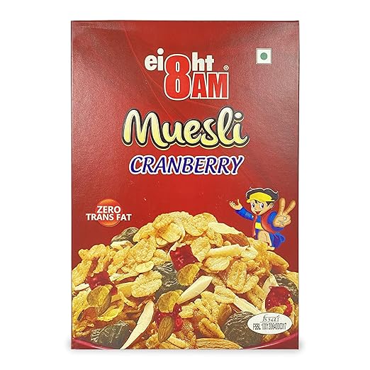 8AM Muesli Cranberry, 425 gm Set of 2