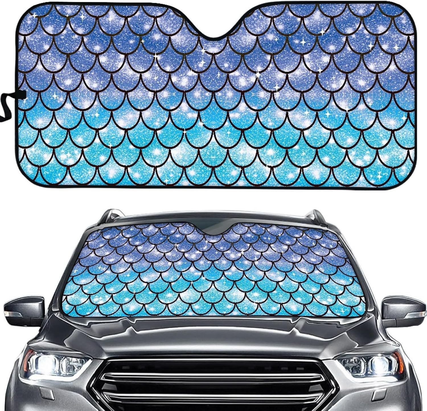Amzbeauty Deer Foliage Print Universal Front Sunshade Blocks Harmful UV Rays Keeps Cabin Cool Easy Installation