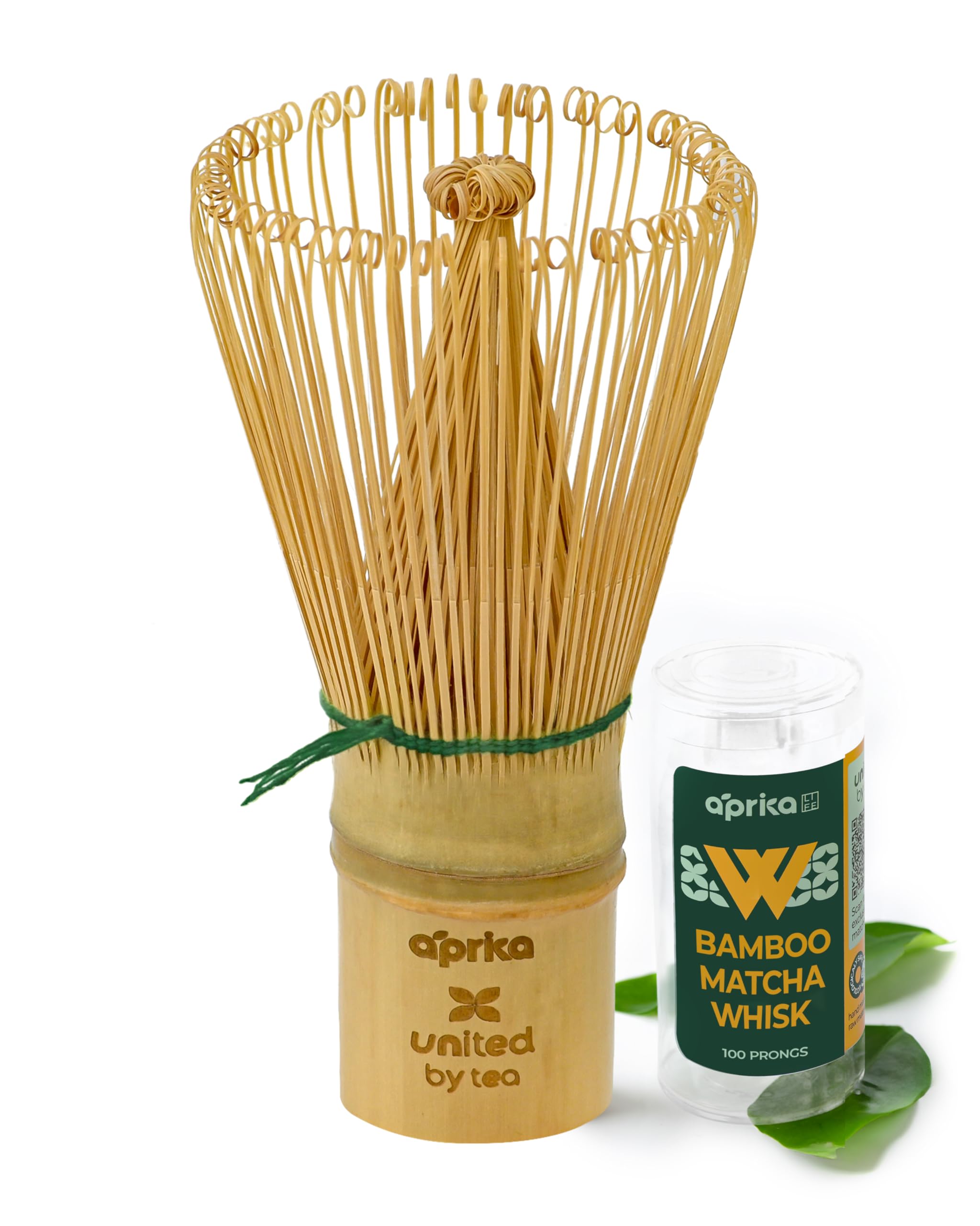 Aprika Life Matcha Whisk – 100 Prong Bamboo Chasen | Traditional Japanese Tea Whisk for Matcha Powder, Ceremonial Tea & Lattes | Durable Handcrafted Bamboo Whisk for Authentic Matcha Preparation