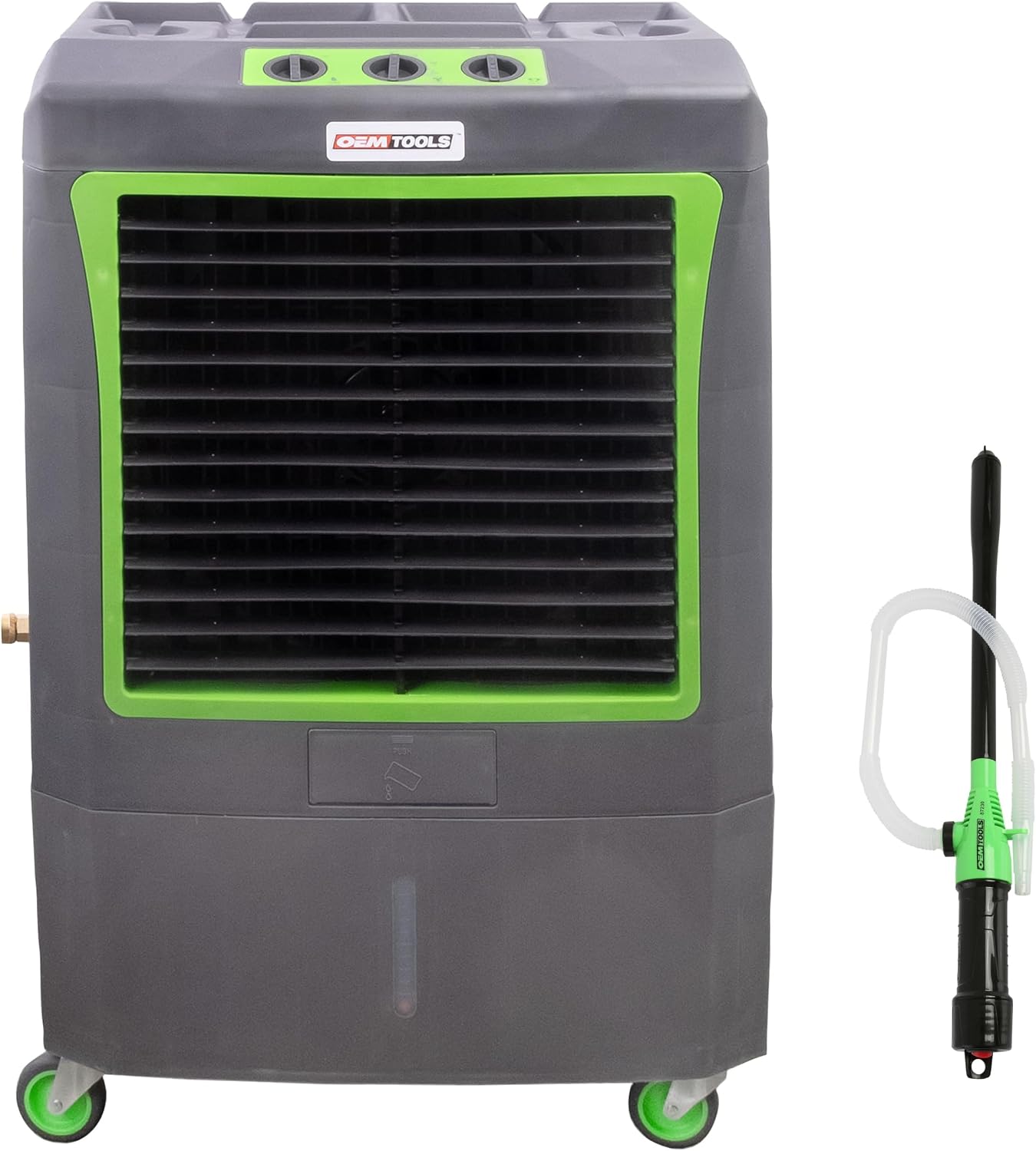 Evaporative Cooler and Liquid Transfer Pump, 3,100 CFM, Handheld Pump
