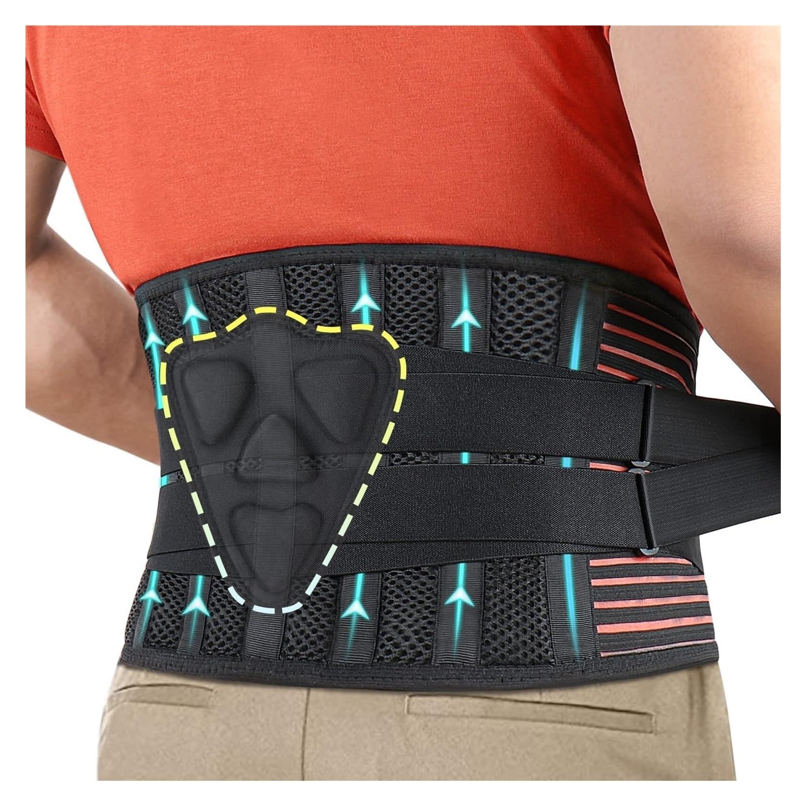 TTDGYYXW Supporto per la Schiena Supporto Lombare per la Schiena Cintura di Supporto Lombare Modellante Sportiva Traspirante Cintura di Supporto Unisex (XXL)