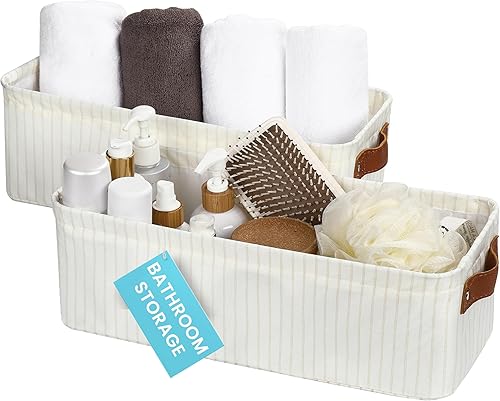 Miniatura 31 de OrganiHaus - Canastas de almacenamiento de tela para estantes y armarios, pequeñas, 12 x 8 pulgadas, organizadoras, para ropa blanca, paquete de 3,