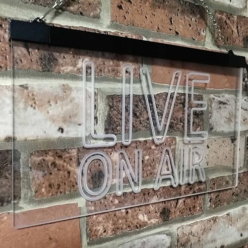 Miniatura 4 de ADVPRO On Air Live Recording Studio Video Room - Letrero de neón LED de doble color, verde y azul, 16 x 12 pulgadas, st6s43-i3064-gb