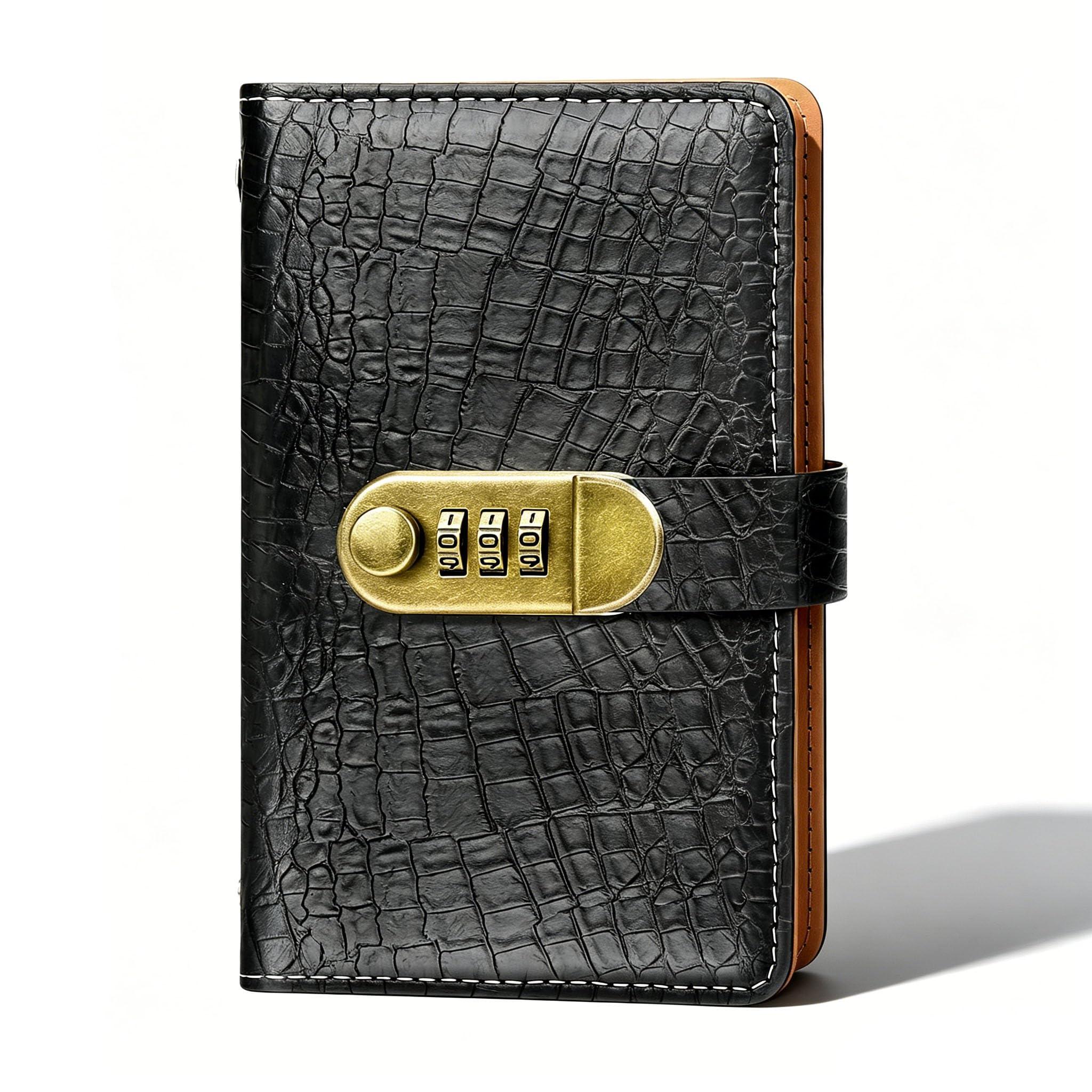 100 Envelopes 50 Pages Saving Challenge with Combination Lock,Crocodile Pattern PU Leather Cash Stuffing Wallet, Money Saving Organizer for Budgeting, Expense Tracking & Personal Finance