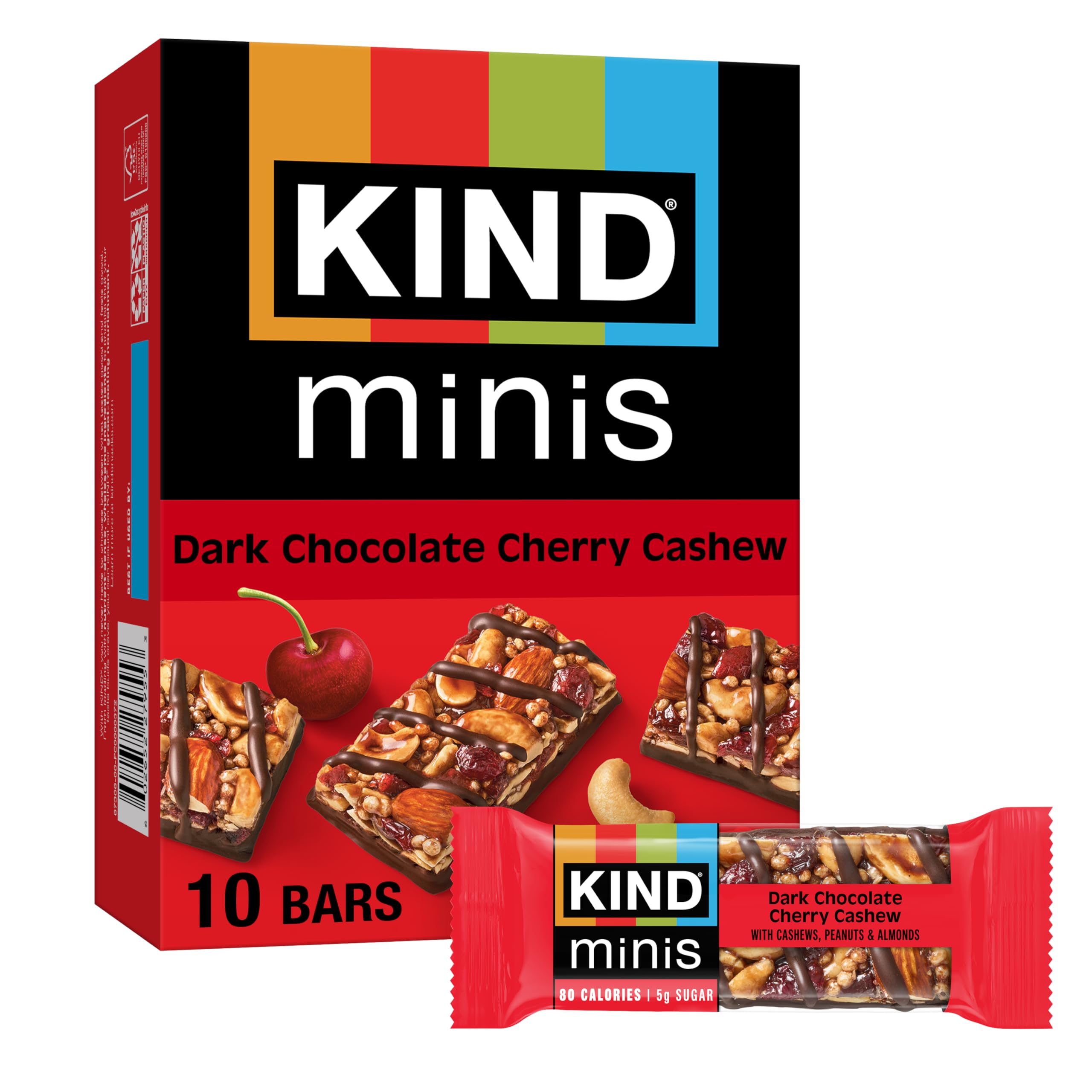 Minis, Dark Chocolate Cherry Cashew, 7 Oz (Pack Of 10)