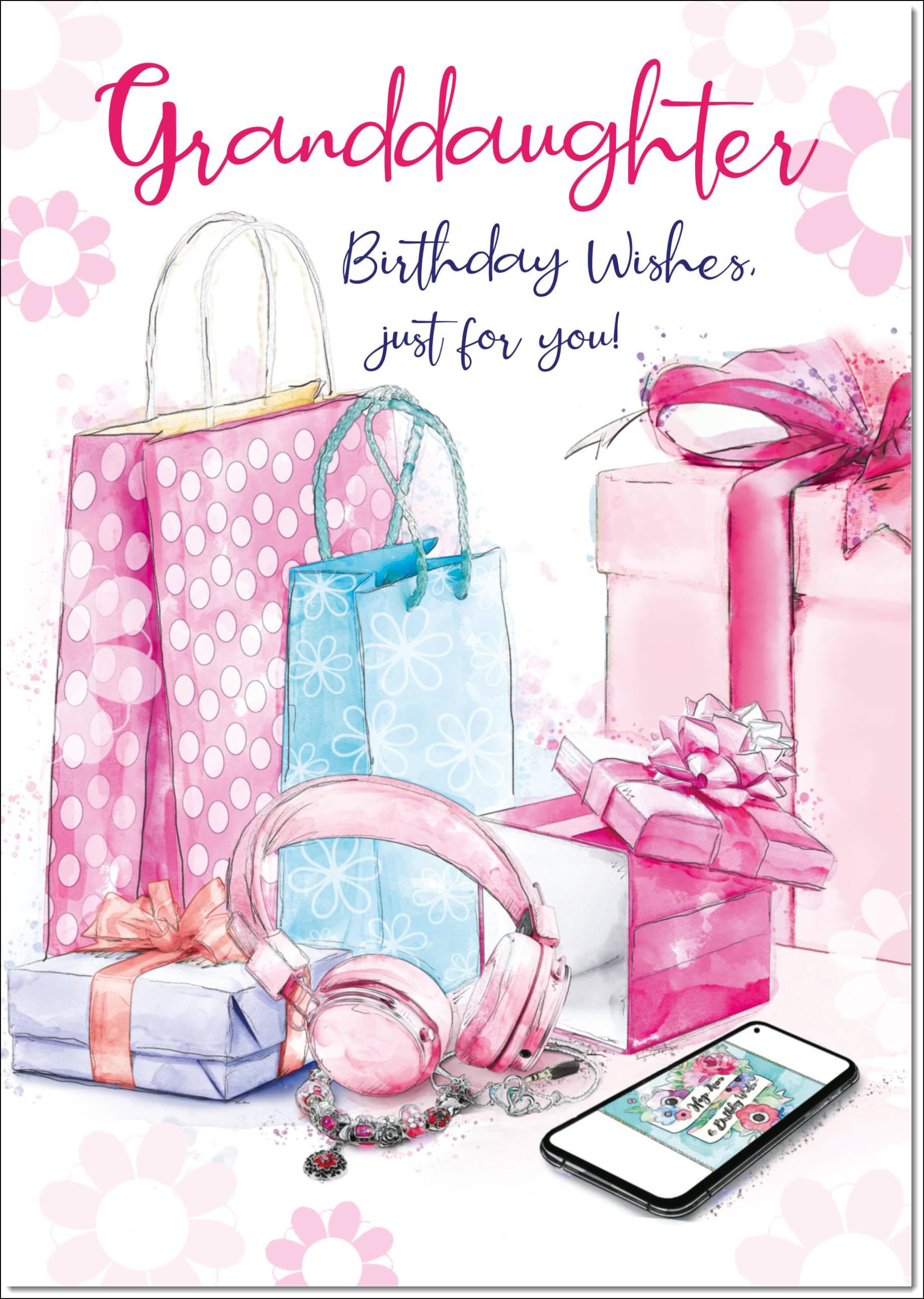 doodlecards Granddaughter Birthday Card Present Pile Large A4 Size with Plain Envelope — image 1