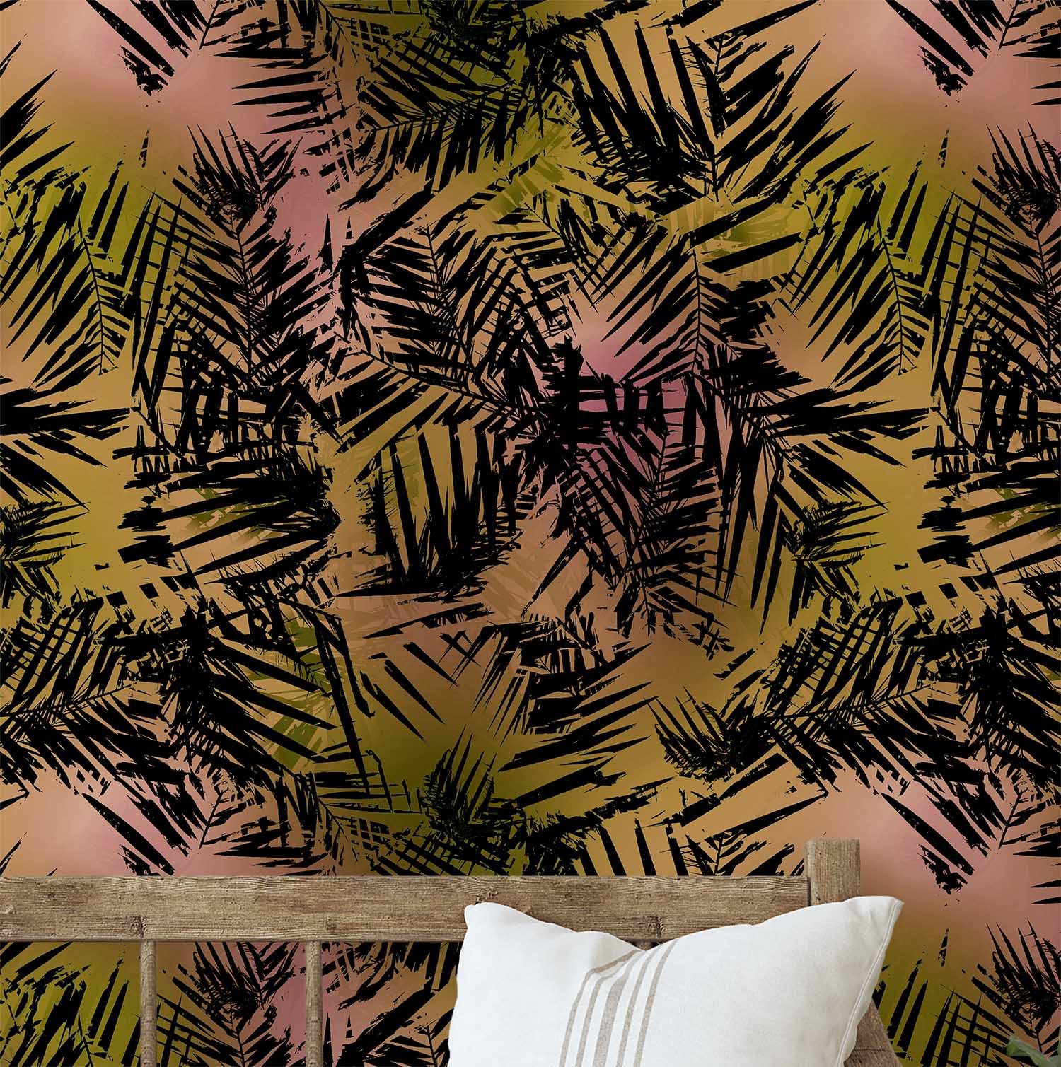 Papier peint tropical vert S4Sassy 63x304 cm en vinyle autocollant