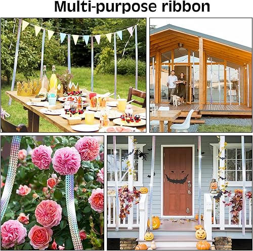 Miniatura 4 de Tuliyet - Cinta de miedo, 320 pies x 0.9 pulgadas, cinta reflectante de PET para exteriores, cinta reflectante de doble cara, doble cara para