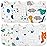Zainpe 6Pcs Snap Muslin Cotton Baby Bibs Dinosaur Star Bear Pattern Bib, Adjustable Burp Cloths with 6 Absorbent & Soft Layers for Infants Newborns Toddlers Drooling Feeding Teething