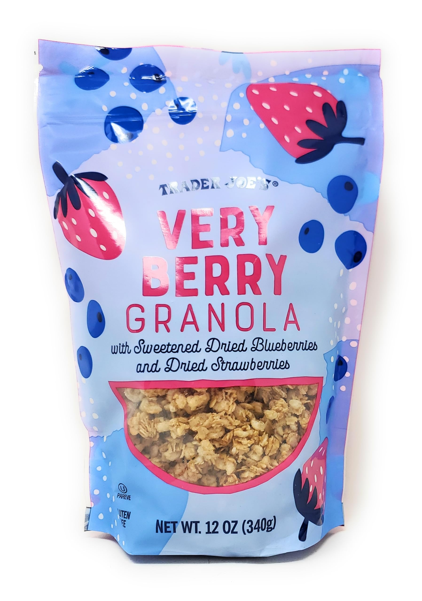 Very Berry Granola with Sweetened Dried Blueberries and Dried Strawberries by Trader Joes 12oz/340g (Pack of 1)