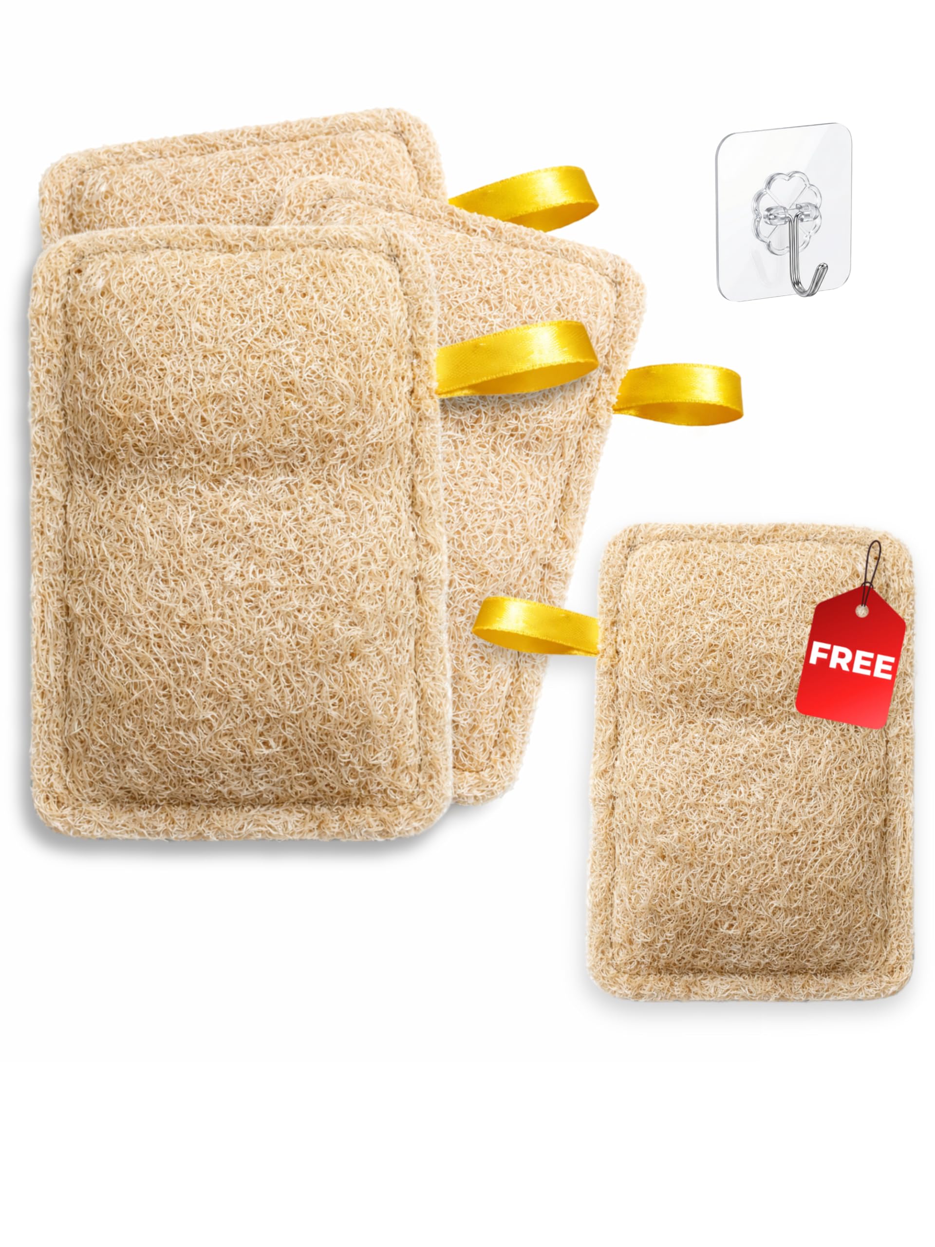 Natural Loofah Sponge for Bath - 100% Organic Sun-Dried Body Scrubber & Exfoliator for Men & Women | Eco-Friendly & Plastic-Free Luffa for Deep Cleansing & Glowing Skin. (Pack of 4)-image-46