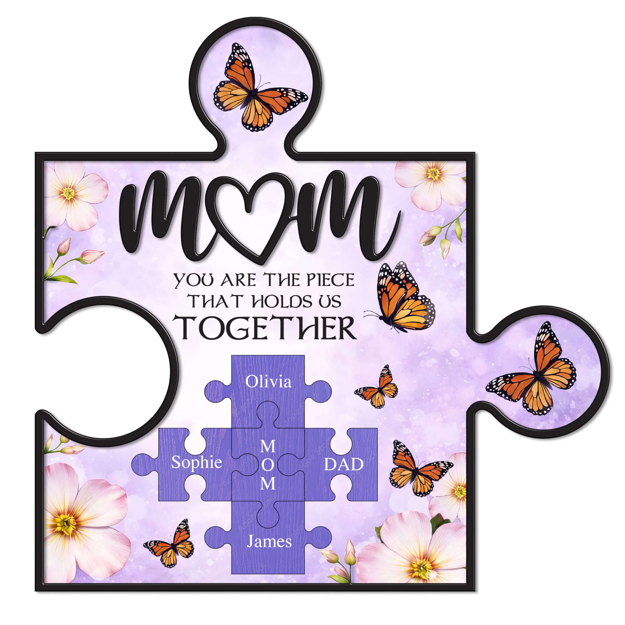 Star Online Mum Holding Piece Personalised Mother’s Day Jigsaw Puzzle Gift For Mum Acrylic Frame “You’re The Piece That Holds Us Together” Present From Daughter Or Son (Mum Holding Piece)